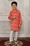 Buy_Arihant Rai Sinha_White Silk Printed Geometric Kurta Set _at_Aza_Fashions