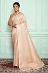 Buy_Nazaakat by Samara Singh_Pink Soft Handloom Weaving Silk Woven Zari Saree With Running Blouse_at_Aza_Fashions