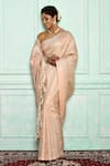 Nazaakat by Samara Singh_Pink Soft Handloom Weaving Silk Woven Zari Saree With Running Blouse_Online_at_Aza_Fashions