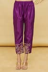 Samyukta Singhania_Purple Kurta And Dupatta Georgette Bottom & Lining Shantoon Embroidered Set _at_Aza_Fashions