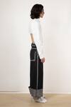 Leh Studios_White Cotton Poplin Plain Cropped Back Buttondown Shirt _Online_at_Aza_Fashions