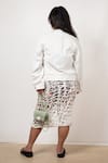 Shop_Leh Studios_White 100% Cotton Pique Knit Puzzle Cutout Skirt  _at_Aza_Fashions