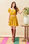 Buy Cin Cin Yellow Mia Cotton Skater Skirt Set at Aza Fashions Buy_Cin Cin_Yellow Mia Cotton Skater Skirt Set_at_Aza_Fashions