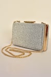 Alor Bags_Silver Embellished Maharani Clutch _Online_at_Aza_Fashions