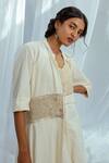 Buy_Latha Puttanna_White Bindhu Handwoven Cotton Coat_Online_at_Aza_Fashions