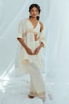 Shop Latha Puttanna White Hand Woven Cotton Embroidered Floral Motifs Vitikha Pant at Aza Fashions Shop_Latha Puttanna_White Hand Woven Cotton Embroidered Floral Motifs Vitikha Pant _at_Aza_Fashions