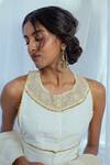 Shop_Latha Puttanna_White Dali Handwoven Cotton Blouse_Online_at_Aza_Fashions