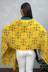 Shop_Rhe-Ana_Yellow Patola Print Flap Collar Yana Wrap Cape _at_Aza_Fashions