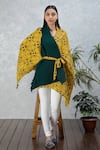 Buy_Rhe-Ana_Yellow Patola Print Flap Collar Yana Wrap Cape _Online_at_Aza_Fashions