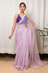 Buy_Shiori_Purple Silk Organza Printed Floral Motifs Saree _at_Aza_Fashions