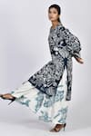 Buy_Alpona Designs By Soham Acharya_White Rayon Cotton Ocean Print Culottes _at_Aza_Fashions