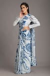 Buy_Alpona Designs By Soham Acharya_White Natural Crepe Ocean Print Saree _Online_at_Aza_Fashions