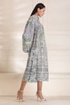Alpona Designs By Soham Acharya Grey Rayon Cotton Ocean Shirt Collar Print Puff Sleeve Dress Online at Aza Fashions Alpona Designs By Soham Acharya_Grey Rayon Cotton Ocean Shirt Collar Print Puff Sleeve Dress _Online_at_Aza_Fashions