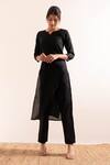 Buy Sunoh Studio Black Karaar Cotton Kurta And Pant Set at Aza Fashions Buy_Sunoh Studio_Black Karaar Cotton Kurta And Pant Set_at_Aza_Fashions