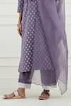 Tashee_Purple Cotton Printed Floral V Neck Kurta Set  _at_Aza_Fashions