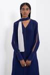 Buy_Corpora Studio_Blue Silk V Neck Tunic  _Online_at_Aza_Fashions