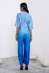 Shop_Corpora Studio_Blue Silk V Neck Ombre Jumpsuit  _at_Aza_Fashions