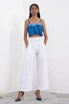 Buy_Corpora Studio_White Cotton High Waisted Trousers _at_Aza_Fashions