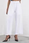 Corpora Studio_White Cotton High Waisted Trousers _Online_at_Aza_Fashions