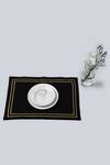 Buy_MJ Label_Black Cotton Embroidery Linen Table Mat Set Of 6_at_Aza_Fashions