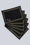 MJ Label_Black Cotton Embroidery Linen Table Mat Set Of 6_Online_at_Aza_Fashions