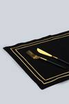 Buy_MJ Label_Black Cotton Embroidery Linen Table Mat Set Of 6_Online_at_Aza_Fashions