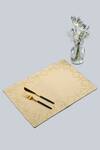 Shop_MJ Label_Gold Cotton Embroidery Moroccan Table Mat Set Of 6_at_Aza_Fashions