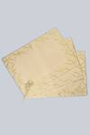 MJ Label_Gold Cotton Embroidery Moroccan Table Mat Set Of 6_Online_at_Aza_Fashions