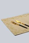 Buy_MJ Label_Gold Cotton Embroidery Moroccan Table Mat Set Of 6_Online_at_Aza_Fashions