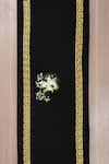 Shop_MJ Label_Black Cotton Embroidery Greek Table Runner _at_Aza_Fashions