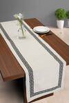 Buy_MJ Label_Beige Cotton Embroidery Greek Table Runner _at_Aza_Fashions