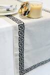 MJ Label_Beige Cotton Embroidery Greek Table Runner _Online_at_Aza_Fashions