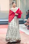 Buy_Rina Dhaka_Red Velvet Cape_at_Aza_Fashions