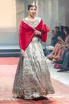 Rina Dhaka_Red Velvet Cape_Online_at_Aza_Fashions