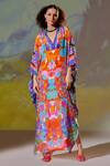Shop_Rajdeep Ranawat_Multi Color Kainat Silk Printed Kaftan_Online_at_Aza_Fashions