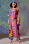 Buy_Rajdeep Ranawat_Multi Color Majida Silk Printed Kaftan Tunic_Online_at_Aza_Fashions