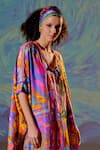 Rajdeep Ranawat_Multi Color Majida Silk Printed Kaftan Tunic_at_Aza_Fashions