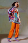 Rajdeep Ranawat_Multi Color Chanel Silk Printed Tunic_Online_at_Aza_Fashions