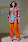 Shop_Rajdeep Ranawat_Multi Color Chanel Silk Printed Tunic_Online_at_Aza_Fashions