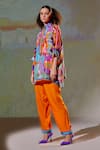 Rajdeep Ranawat_Multi Color Chanel Silk Printed Tunic_at_Aza_Fashions