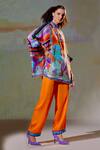 Rajdeep Ranawat_Multi Color Chanel Silk Printed Tunic And Pant Set_Online_at_Aza_Fashions