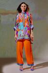 Buy_Rajdeep Ranawat_Multi Color Chanel Silk Printed Tunic And Pant Set_Online_at_Aza_Fashions