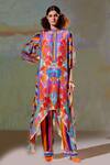 Rajdeep Ranawat_Multi Color Chetna Silk Flared Tunic_Online_at_Aza_Fashions