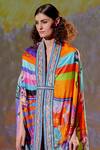 Rajdeep Ranawat_Multi Color Chloe Silk Printed Cape_at_Aza_Fashions