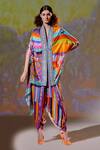 Shop_Rajdeep Ranawat_Multi Color Chloe Silk Printed Cape_Online_at_Aza_Fashions
