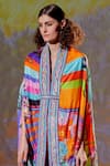 Rajdeep Ranawat_Multi Color Chloe Silk Printed Cape And Dhoti Pant Set_at_Aza_Fashions