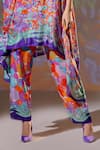 Rajdeep Ranawat_Multi Color Silk Printed Abstract Lavanya Draped Tunic And Pant Set  _at_Aza_Fashions