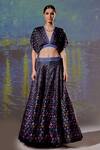 Rajdeep Ranawat_Black Dupion Leela Geometric Print Skirt Set_Online_at_Aza_Fashions