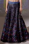 Rajdeep Ranawat_Black Dupion Leela Geometric Print Skirt Set_at_Aza_Fashions