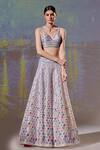 Rajdeep Ranawat_White Dupion Leela Geometric Print Skirt Set_Online_at_Aza_Fashions